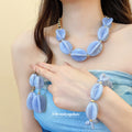 Colorful Oval Bead Bracelets Necklaces and Earrings view 2
