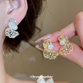 Filigree Butterfly And Crystal Stud Earrings Fashion Jewelry view 1