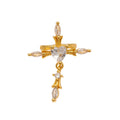 Crystal Cross Ear Cuff Clips in Gold and Silver Tones view 5