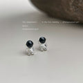 Silver Mini Astronaut Black Helmet Visor Stud Earrings view 3
