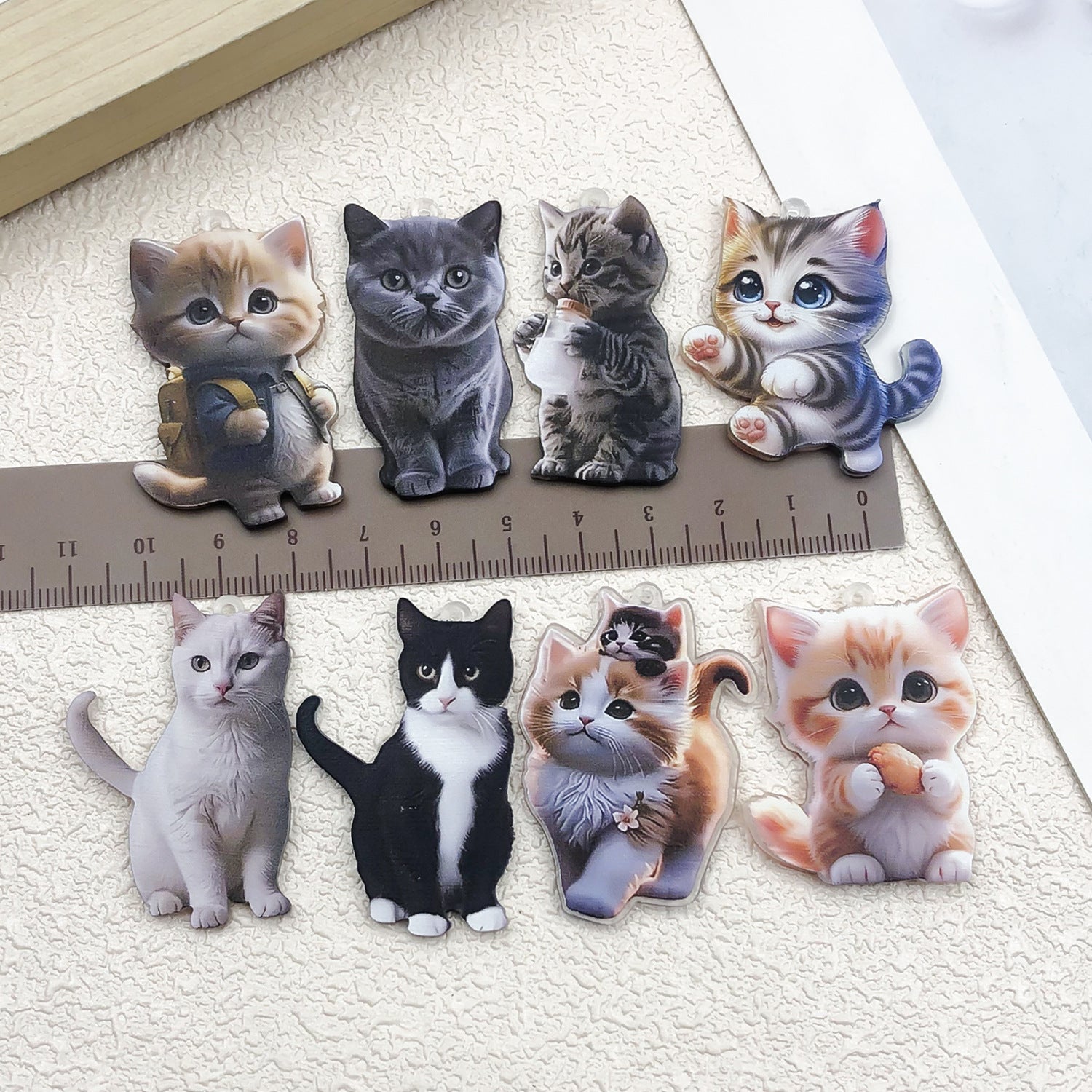 Acrylic Cartoon Cat Animal Charm Pendant for DIY Earrings Necklace Keychain Jewelry Making