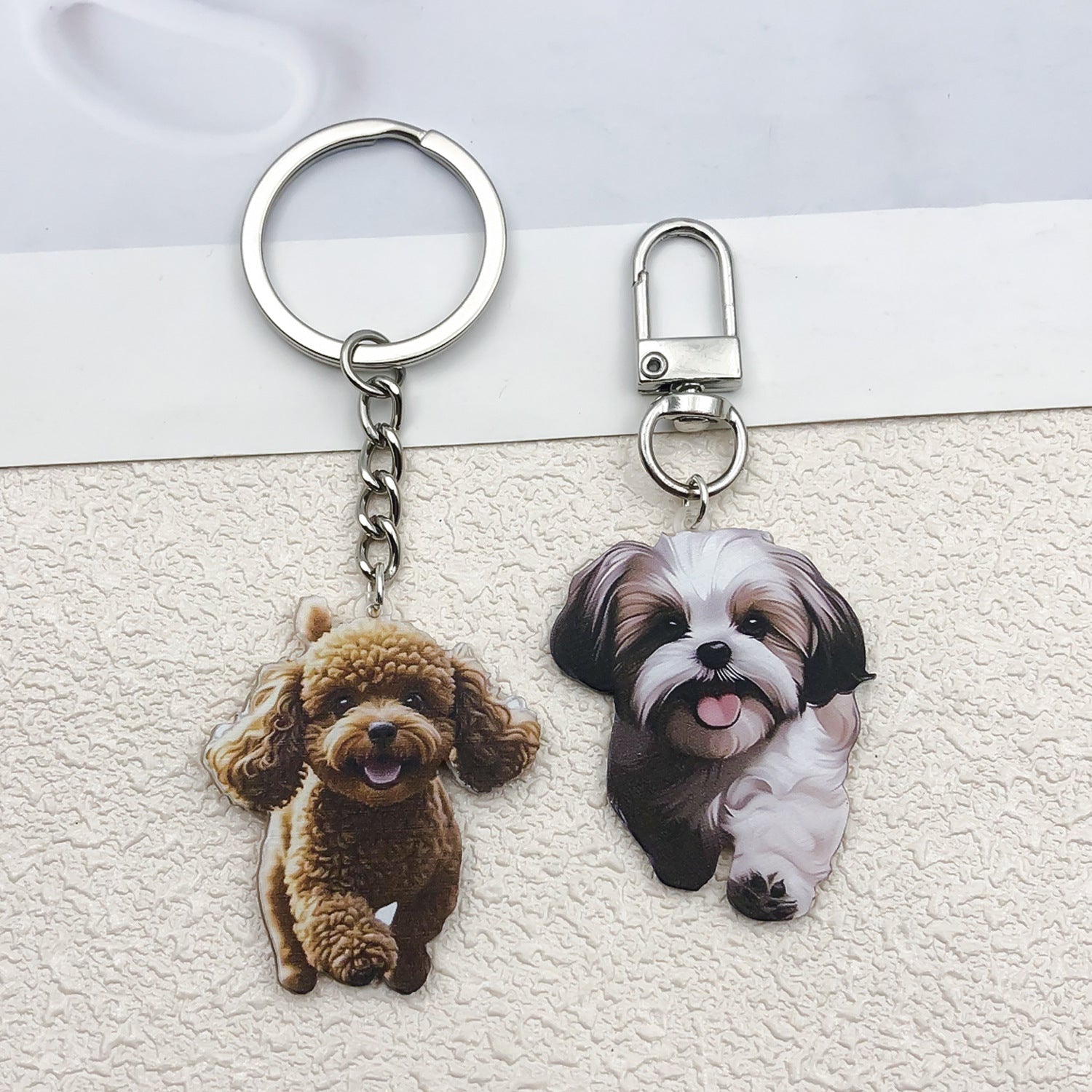 Acrylic Cartoon Puppy Dog Double Sided Charm Pendant for DIY Bracelet Necklace Keychain Jewelry Making