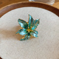 Enamel Lily Flower Statement Rings Gold Tone Four Colors view 9