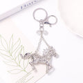 Silver Rhinestone Running Horse Keychain Chain Clasp view 3