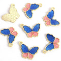 Two Tone Butterfly Enamel Metal Charms, 10 Colorways view 10