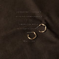 Matte Gold Twisted C Hoop Stud Earrings Open Metal Pair view 1