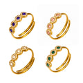 Crystal Circle Open Ring in Five Color and Metal Combinations view 5