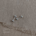 Silver Ball Barbell Ear Bone Studs Three Ball Size Options view 4