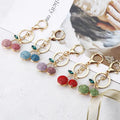 Rhinestone Cherry Keychain Metal Fruit Pendant Bag Charm view 1