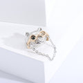 Glasses Owl Chain Collar Brooch in Silver Gold for Jackets and Scarves view 4
