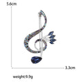 Crystal Treble Clef Music Note Brooch Four Color Styles view 9