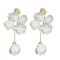 Layered Flower Drop Earrings In White Yellow And Blue view 5