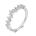 Scattered CZ Mini Star Band Stacking Ring Gold Rose White view 4