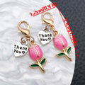 Six Color Tulip Thank You Lobster Clasp Charms for Accessory Making view 11