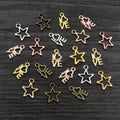 Open Star and Love Letter Metal Charms in Twelve Finish Options view 3