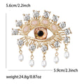 Crystal Eye Brooch with Pearl Fringe in Two Iris Colors view 7