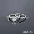 Oval Solitaire Twisted Pave Two-Ring Set In Silver Tone view 4