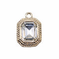 Gold Tone Clear Crystal Geometric Charms in Three Shapes view 5