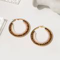 Gold Hoop Earrings with Multicolor Bead Wrapped Fronts view 9