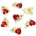Polished Gold Silver Heart Glass And Alloy Charms in 20 Styles view 6