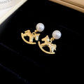Rocking Horse Pearl Stud Earring Necklace Set 9 Styles view 3