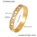 Gold Stainless Steel Hinge Bangles Geometric Glass Or Zircon view 11