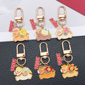 Gold Tone Horse Number Tag Keychain Collection with Metal Hardware view 2