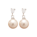 Geometric Crystal Bar and Pearl Drop Stud Earrings view 5
