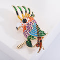 Enamel Cockatoo Bird Brooch for Jackets Scarves and Coats view 4