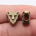 Three Finish Leopard Head Large Hole Bead Metal Jewelry Making Component view 5