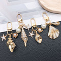 Gold Tone Shell Starfish and Pearl-Look Clasp Charms for Accessory Making view 3