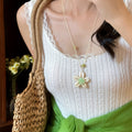 Green and White Beaded Necklaces in Three Styles Fashion Jewelry view 3