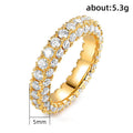 Three-Row Round Clear Stone Eternity Band In Three Metal Tones view 5
