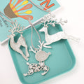 Silver Rhinestone Reindeer Christmas Ornament Three Styles view 3
