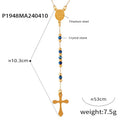 Gold Rosary Cross Pendant Necklaces Religious Medals Beads view 8