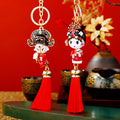Peking Opera Huadan and Wusheng Tassel Keychains in Three Colors view 2