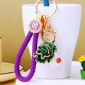 Jeweled Napa Cabbage Keychains with Braided and Bare Wrist Loops view 3