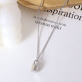 Mini Padlock Pendant Necklace Curb Chain Multiple Finishes view 7