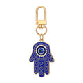 Twelve Piece Gold Tone Hamsa Heart and Crescent Evil Eye Keychain Set view 4