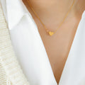 Small Flat Heart Pendant Necklace Cable Chain Gold Or Steel view 7
