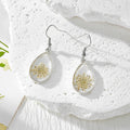 Teardrop Dried Flower Resin Drop Earrings Silver Hooks view 10