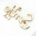 Smile Letter Brooch Gold-Tone Smile Lettering Crystal Accent Pin view 3