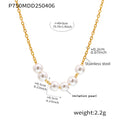 Stainless Steel Imitation Pearl Chain Necklaces Gold Steel view 7