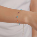 Colorful Natural Stone Clover Station Necklace Bracelet Set view 2