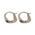 Polished U Shape Huggie Earrings in Silver and Gold Tones view 5