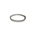 Silver Tone Double Row Crystal Hinged Bangle With Beaded Edges view 5