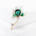 Faceted Crystal Flower Brooch in Blue Red and Green view 5