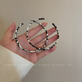 Black and White Wrapped Hoop Earrings in Four Shapes and Sizes view 9