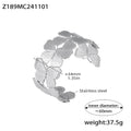 Hollow Open Cuff Bangles Butterfly Ginkgo Flower Gold Steel view 7