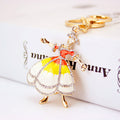Rhinestone Dancing Girl Keychain With Colorful Dress view 4